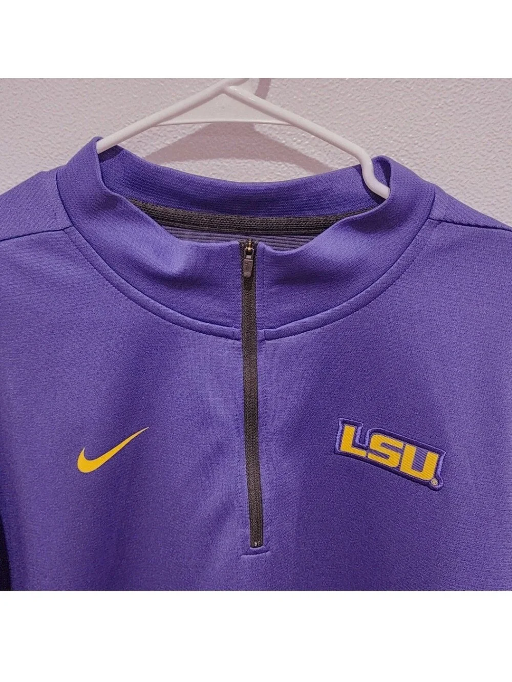 LSU Nike 1/4 Zip Pullover Shirt Men's Size XL Long Sleeve On Field
